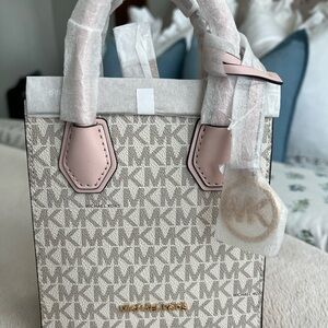 Michael Kors Extra Small Signature Logo & Leather Crossbody